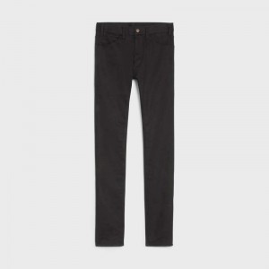 Celine Schlank Jeans In Vintage Pure Black Denim Hose Schwarz | CL-592054